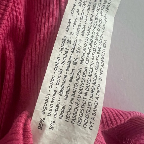 Zara Pink Ribbed Crop Top Size Large - Picture 5 of 6